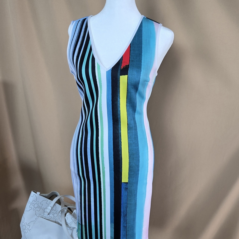 Striped Multicolor Sleeveless Dress